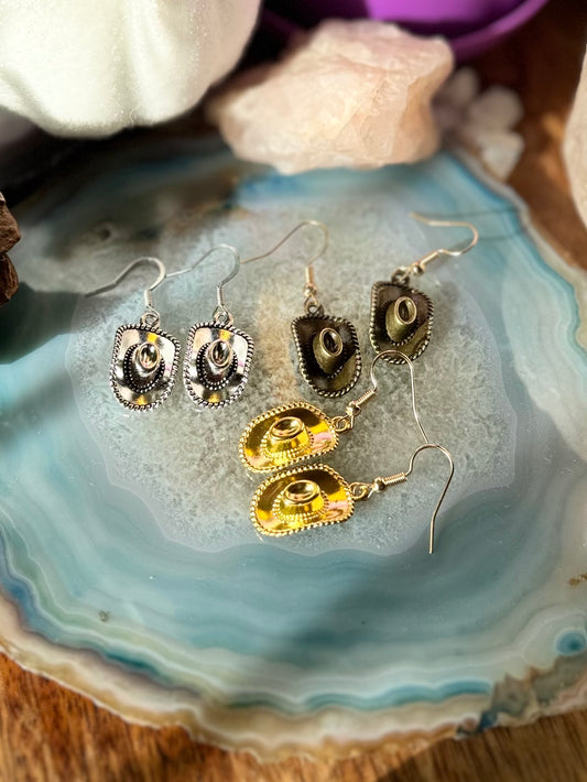 Cowboy Hat Charm Earrings