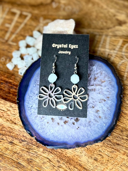 Blue Daisy Earrings