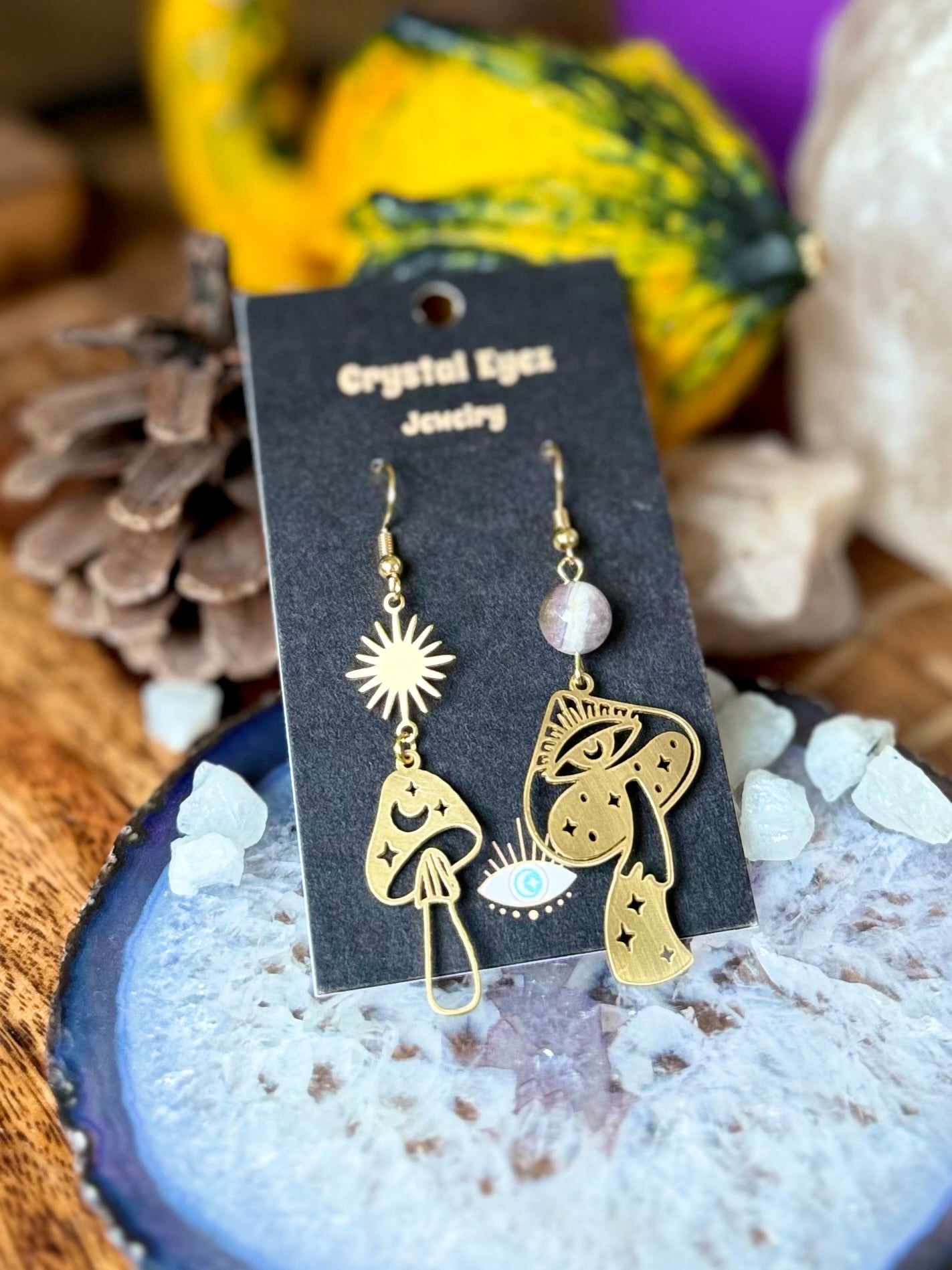 Mismatched Magical Mushroom Earrings