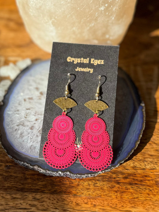 Hot Pink Statement Earrings