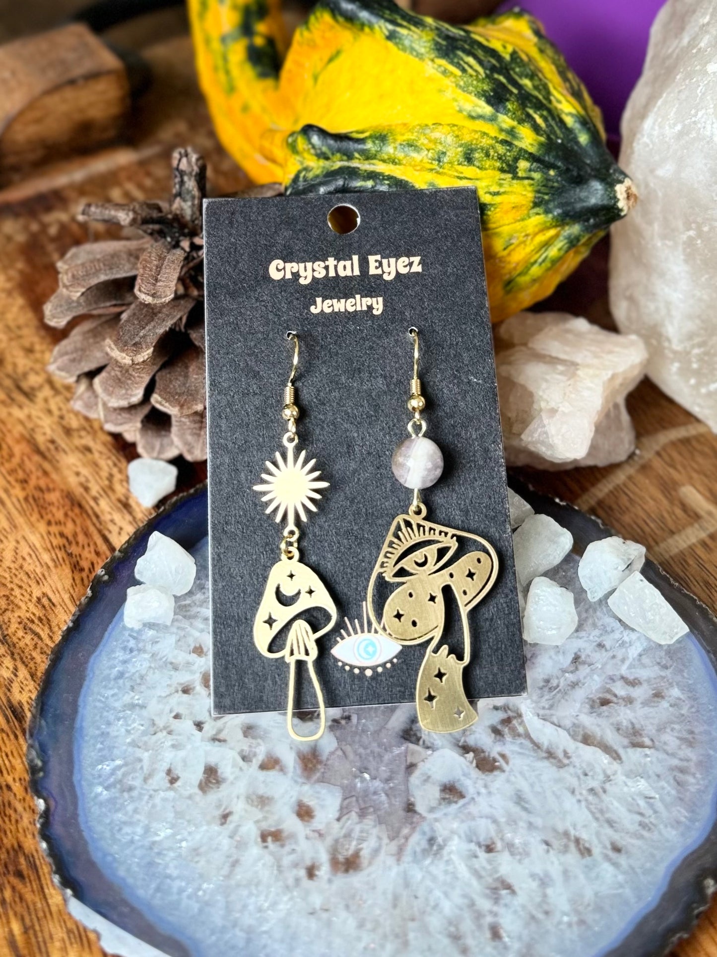 Mismatched Magical Mushroom Earrings