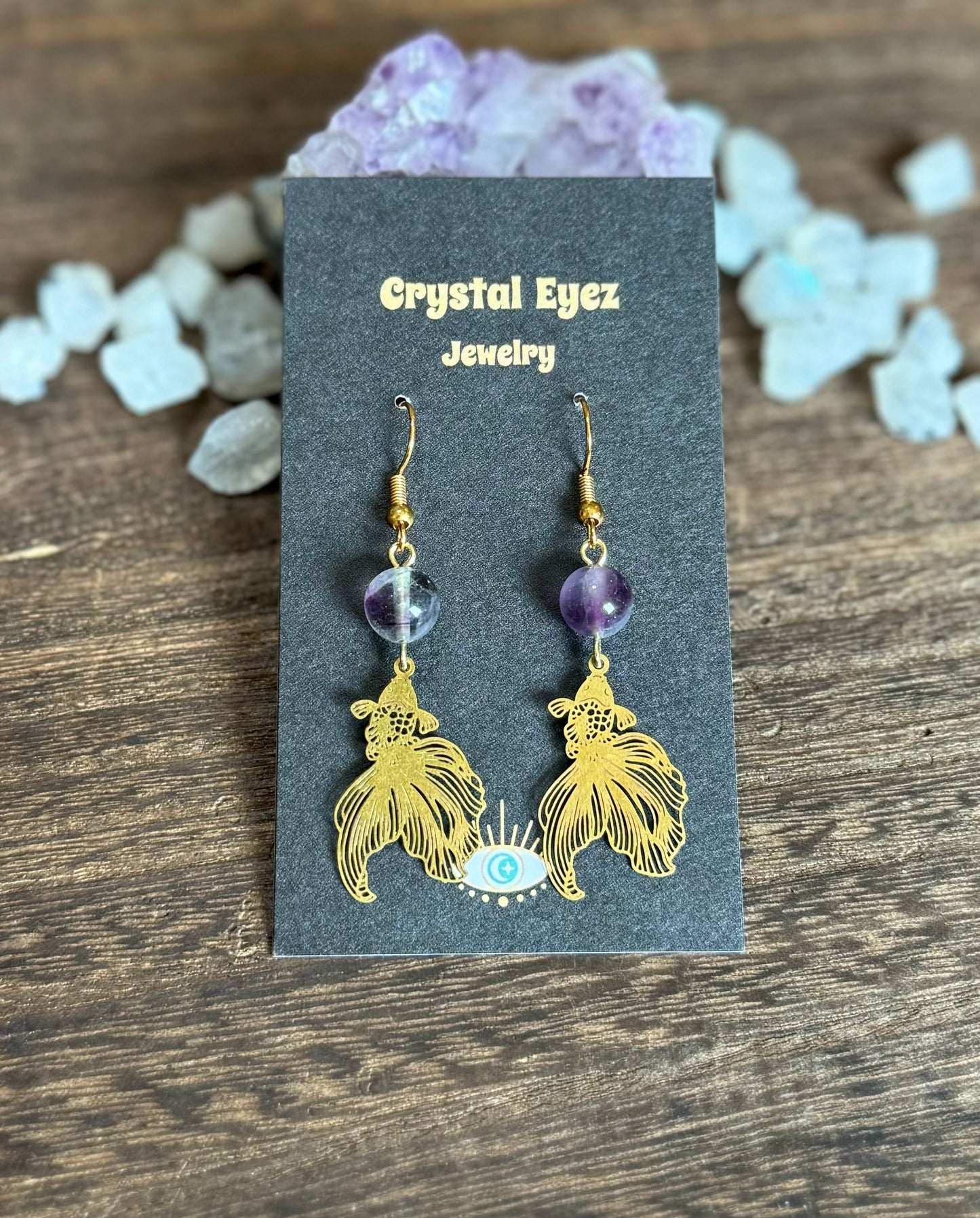 Fluorite Koi Fish Earrings