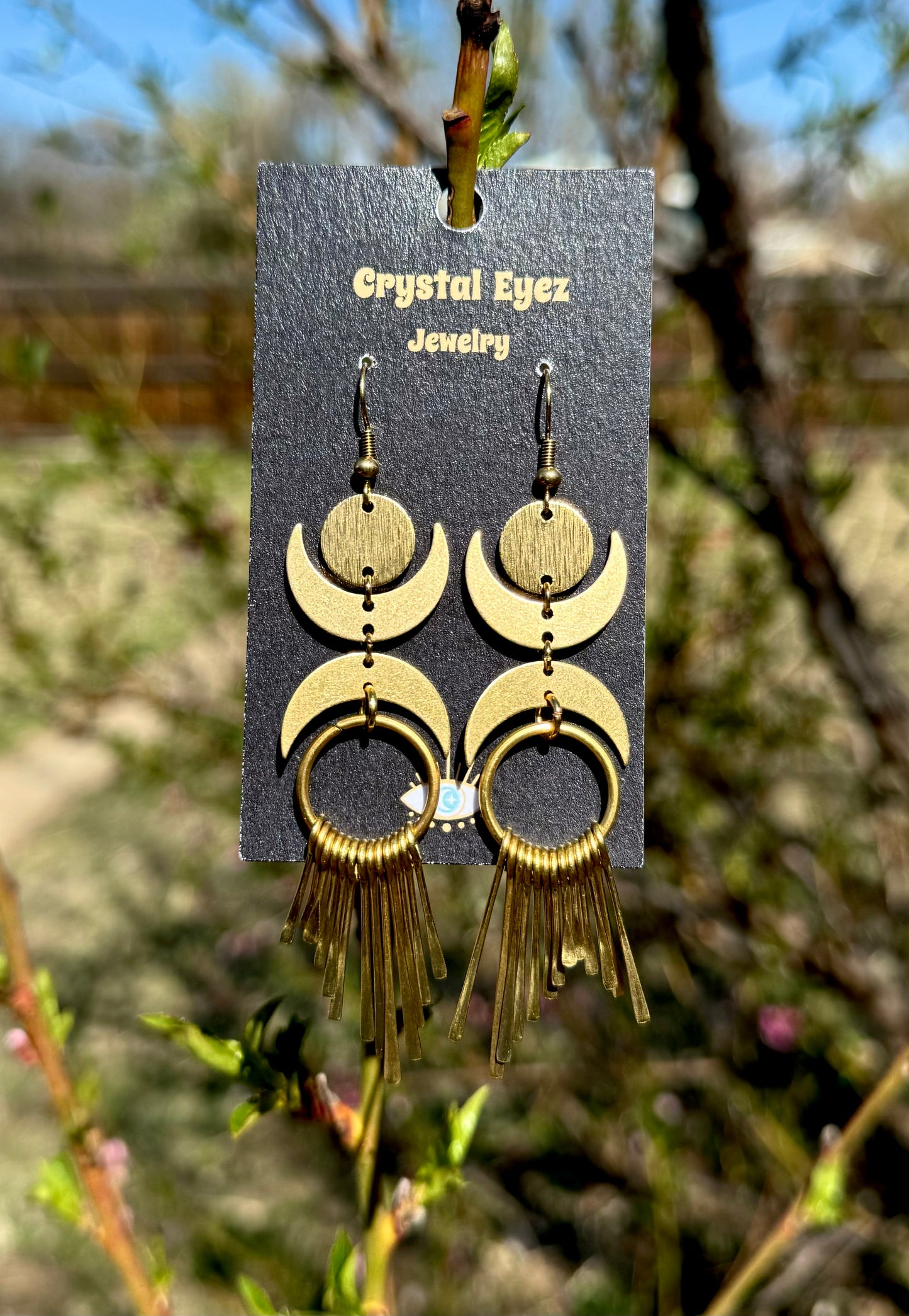 Brass Fringe Long Dangle Earrings