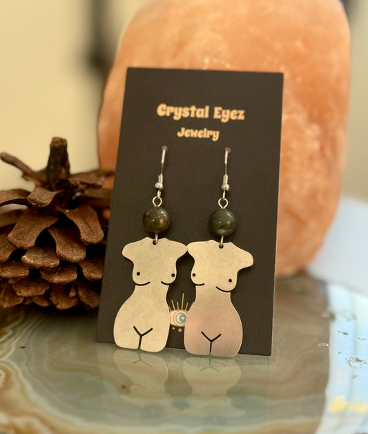 Woman’s Figure Crystal Earrings