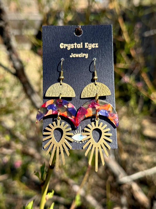 Rising Sun in Color Earrings