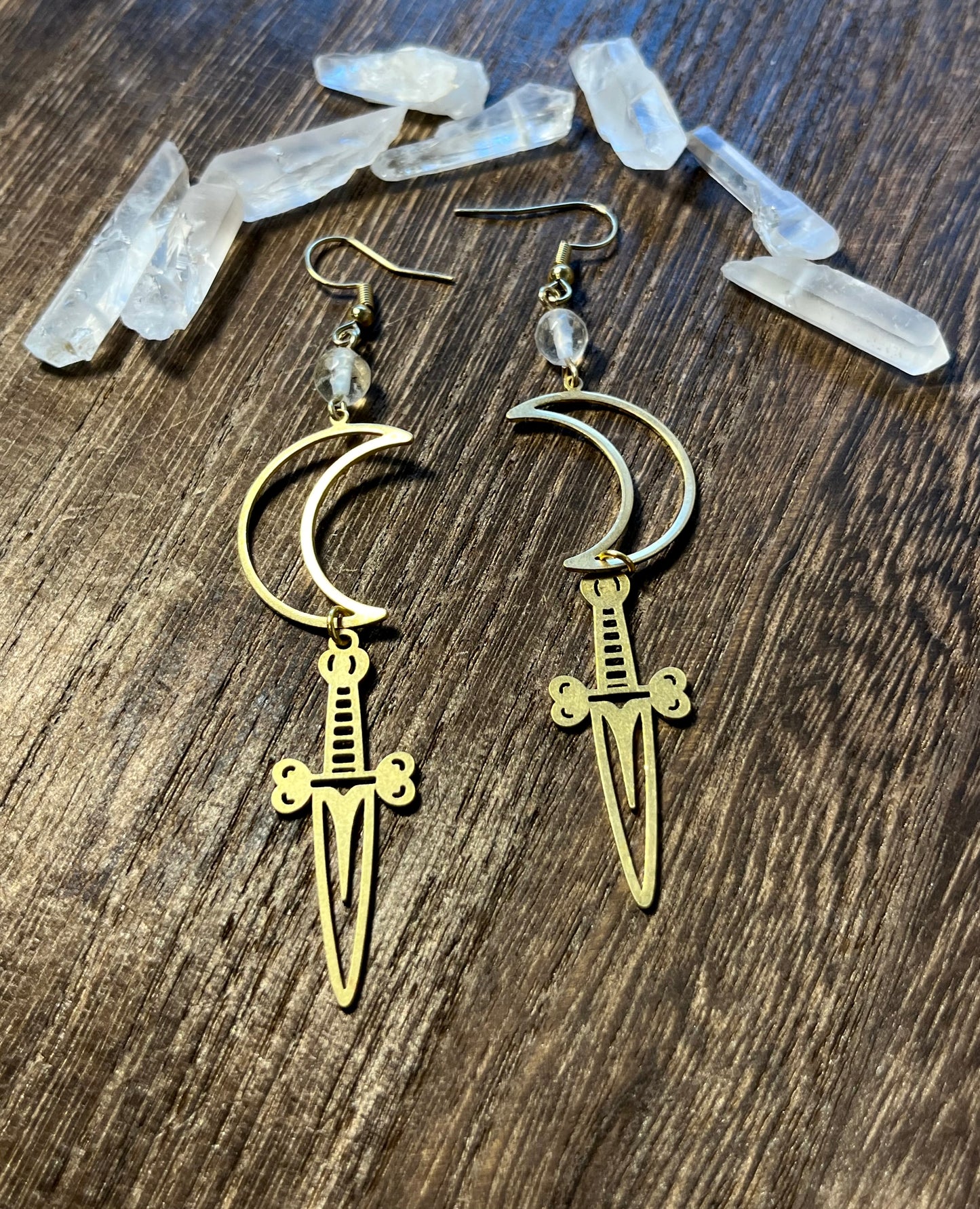 Moon of Crystal Swords Earrings