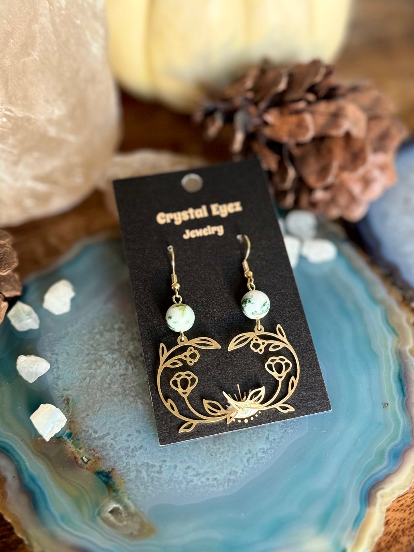 Botanical Moon Earrings
