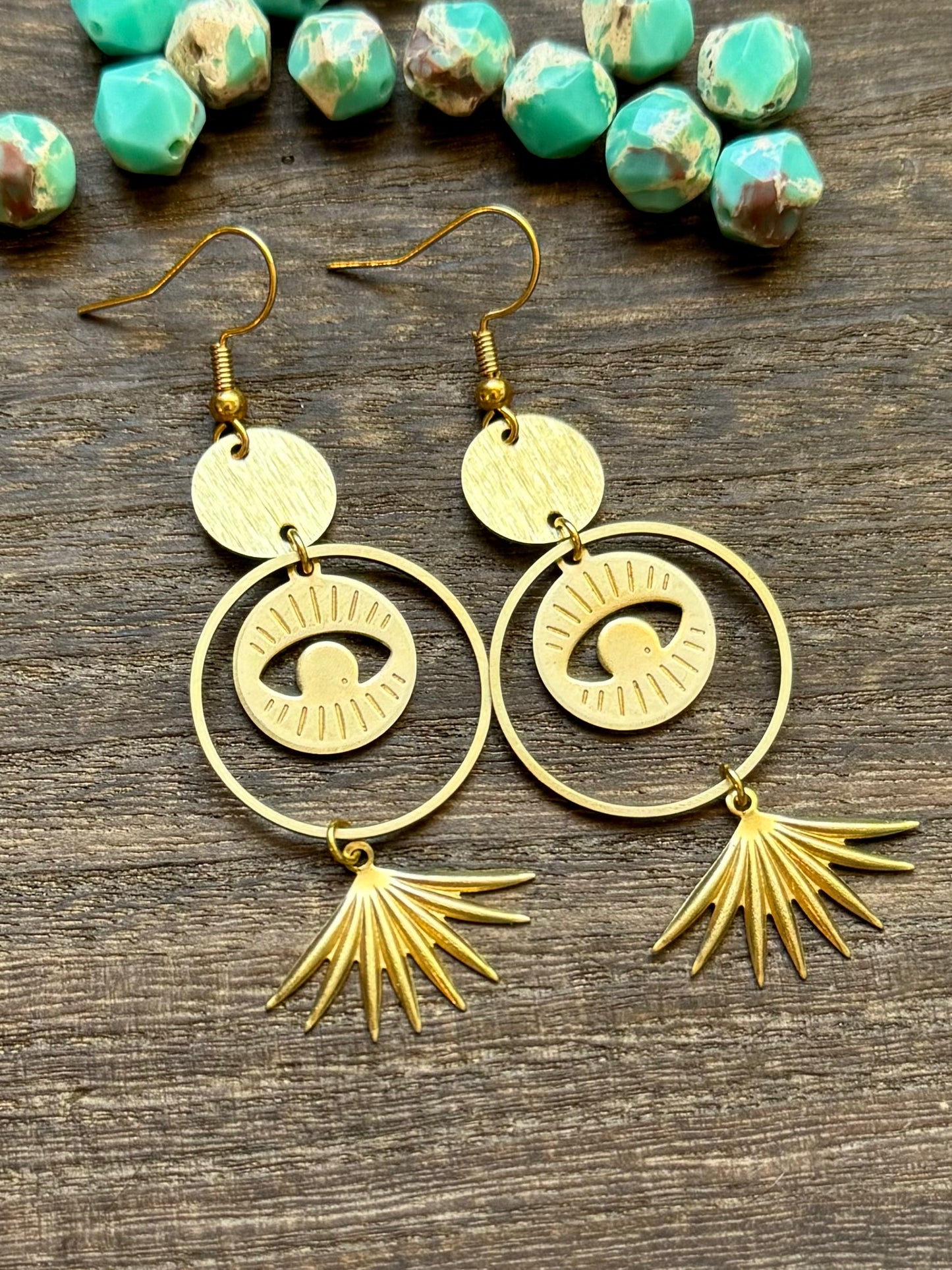 Eye Dangle Hoop Earrings