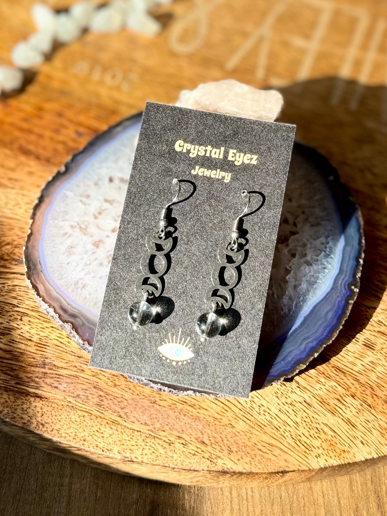 Moon Phase Quartz Earrings