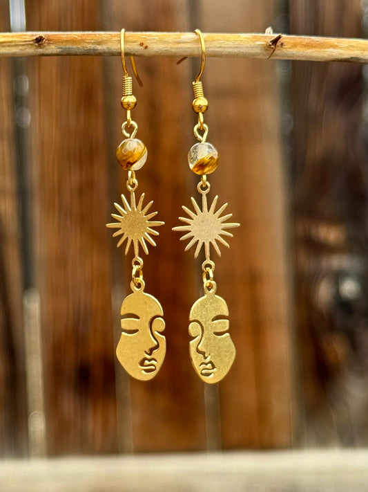 Face in Quartz Earrings