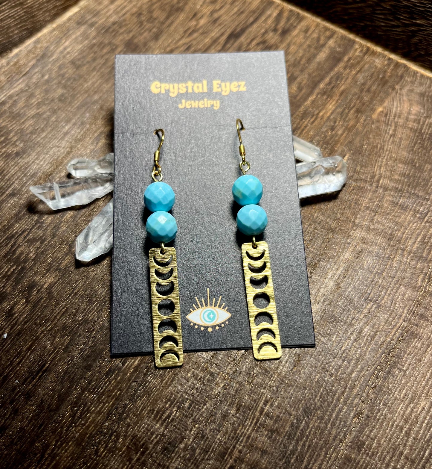 Turquoise Moon Phase Earrings