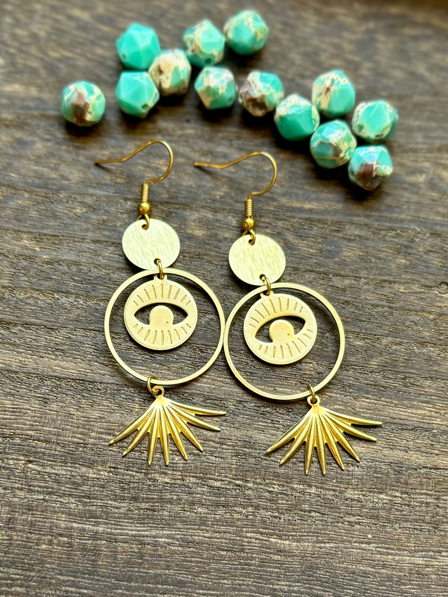 Eye Dangle Hoop Earrings