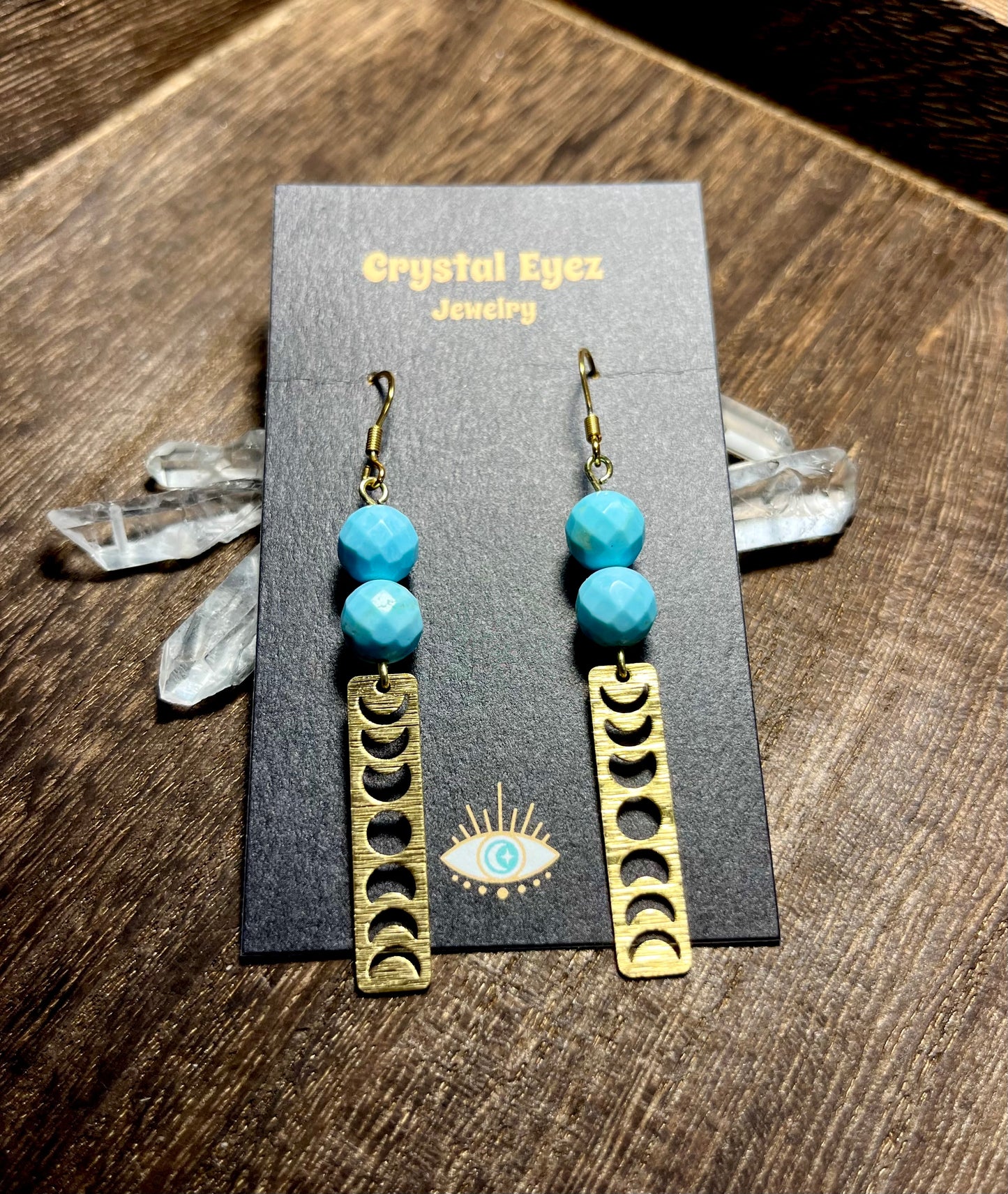 Turquoise Moon Phase Earrings