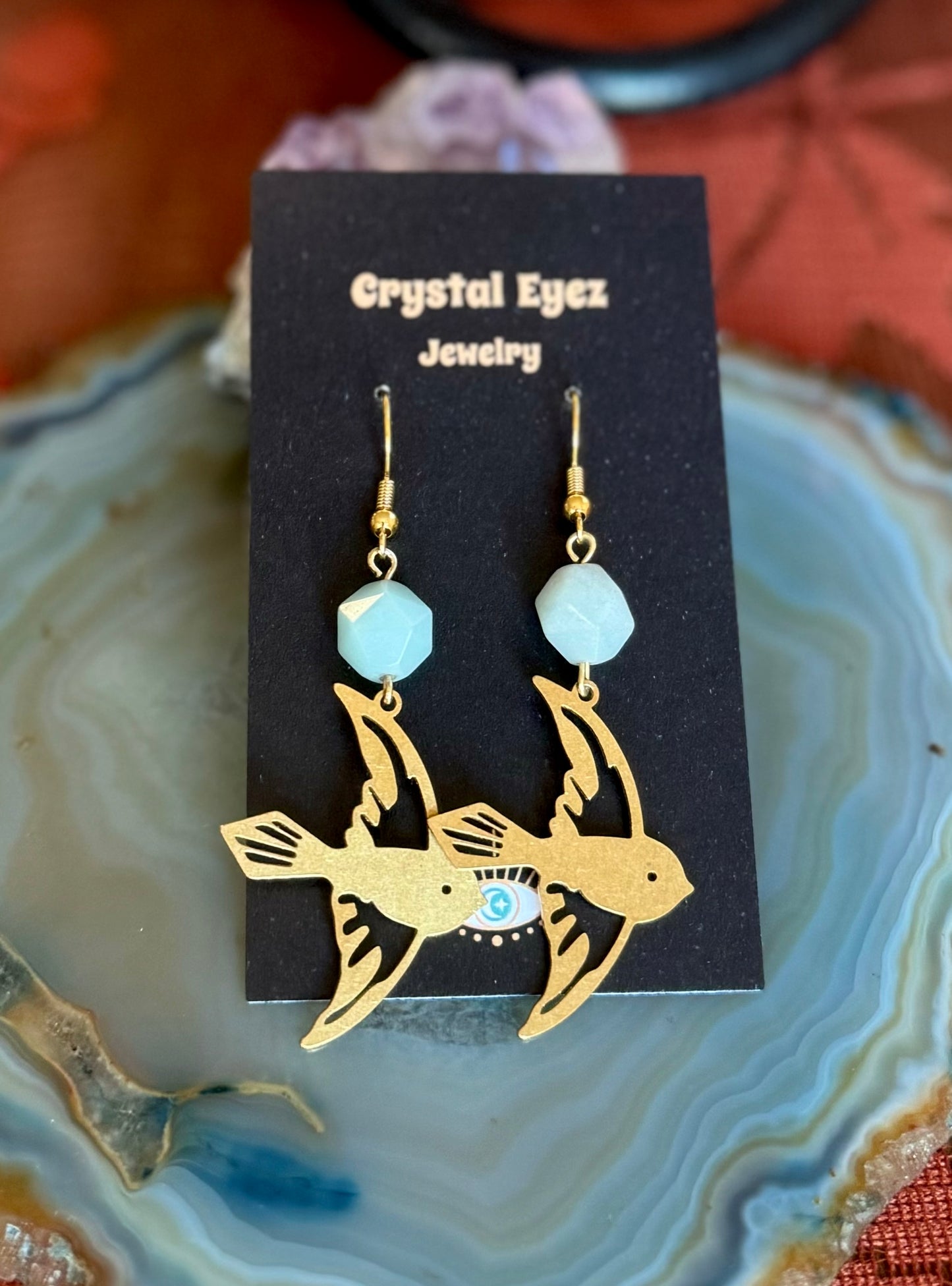 Blue Bird Sparrow Earrings