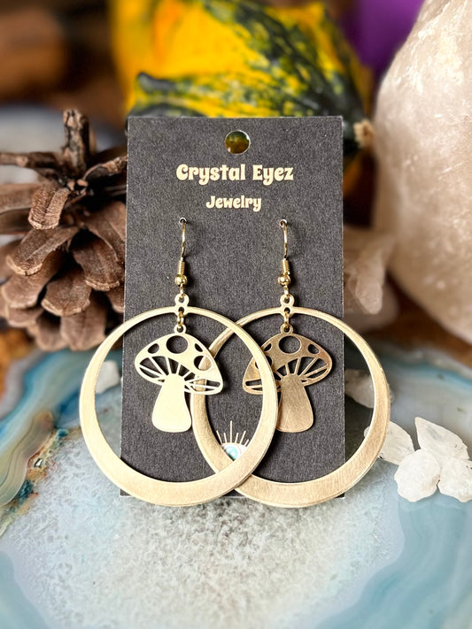 Mushroom Hoop Earrings