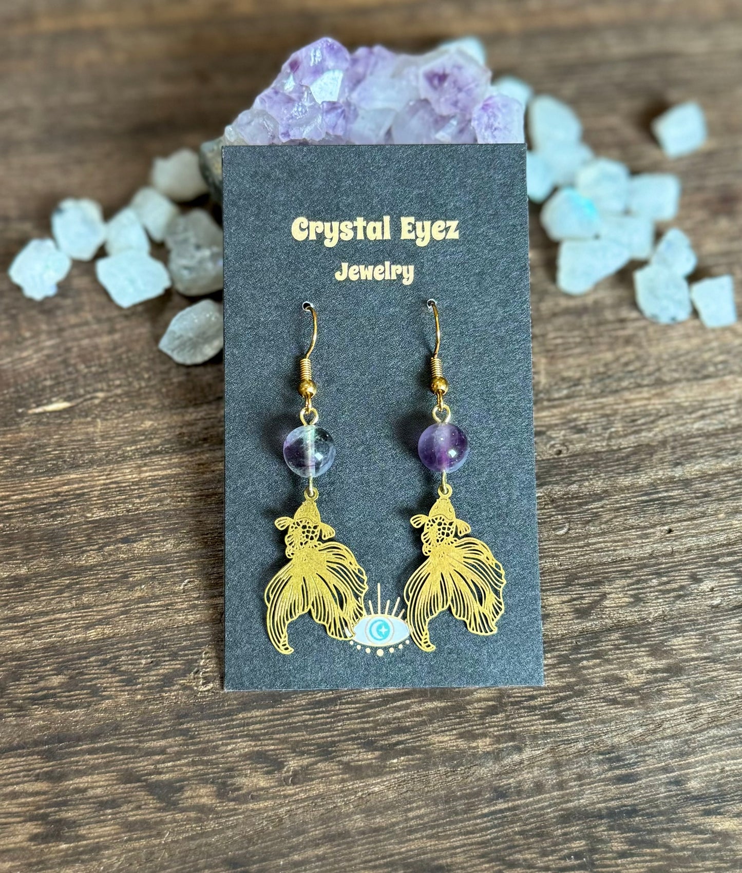 Fluorite Koi Fish Earrings