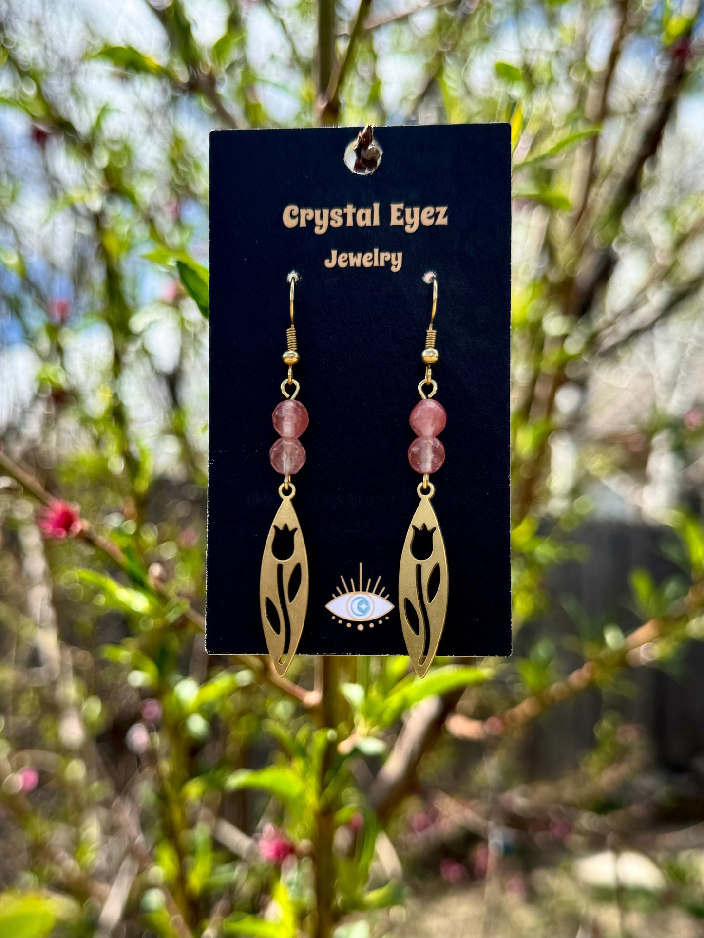 Gemstone Tulip Earrings