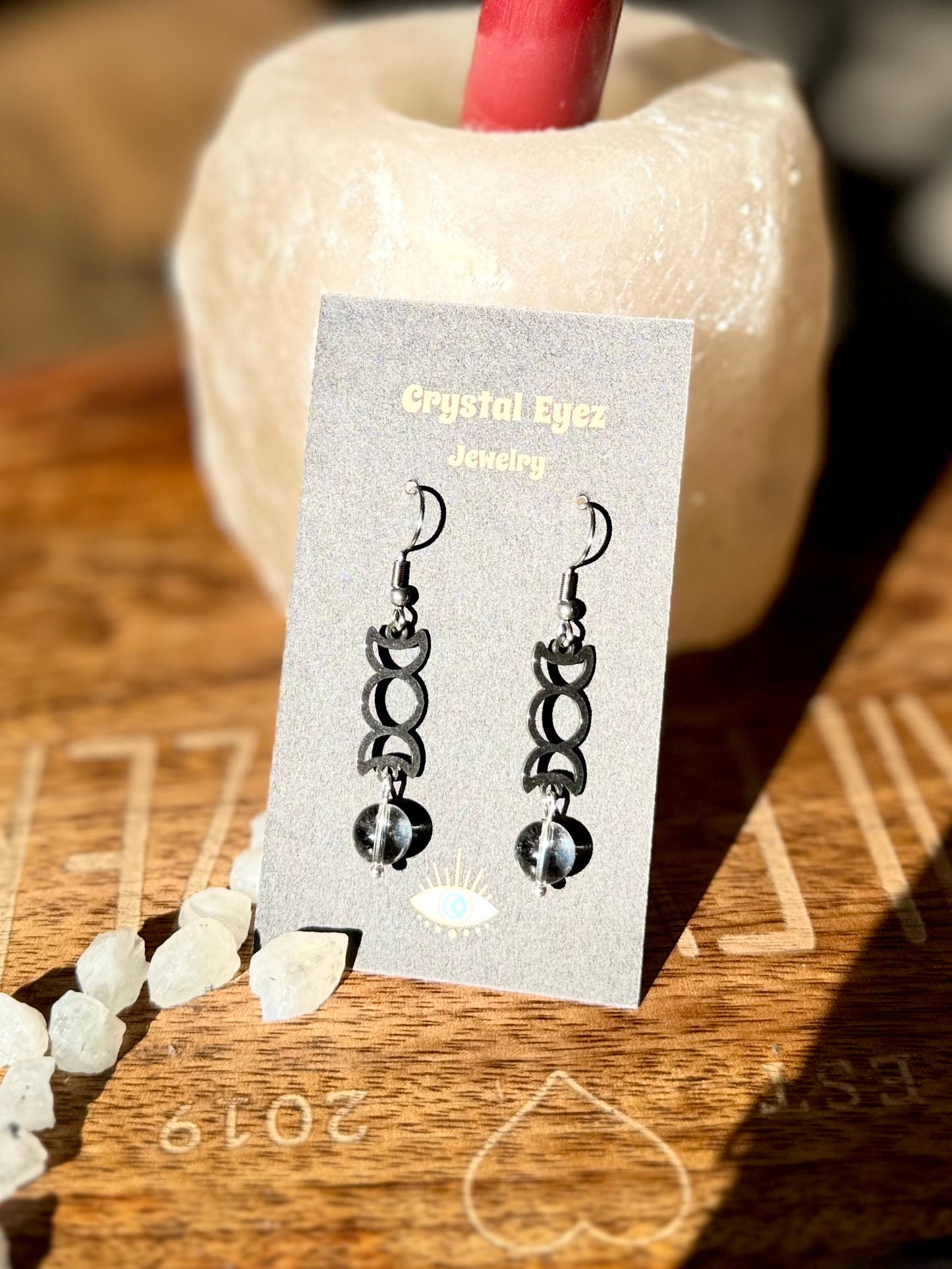 Moon Phase Quartz Earrings