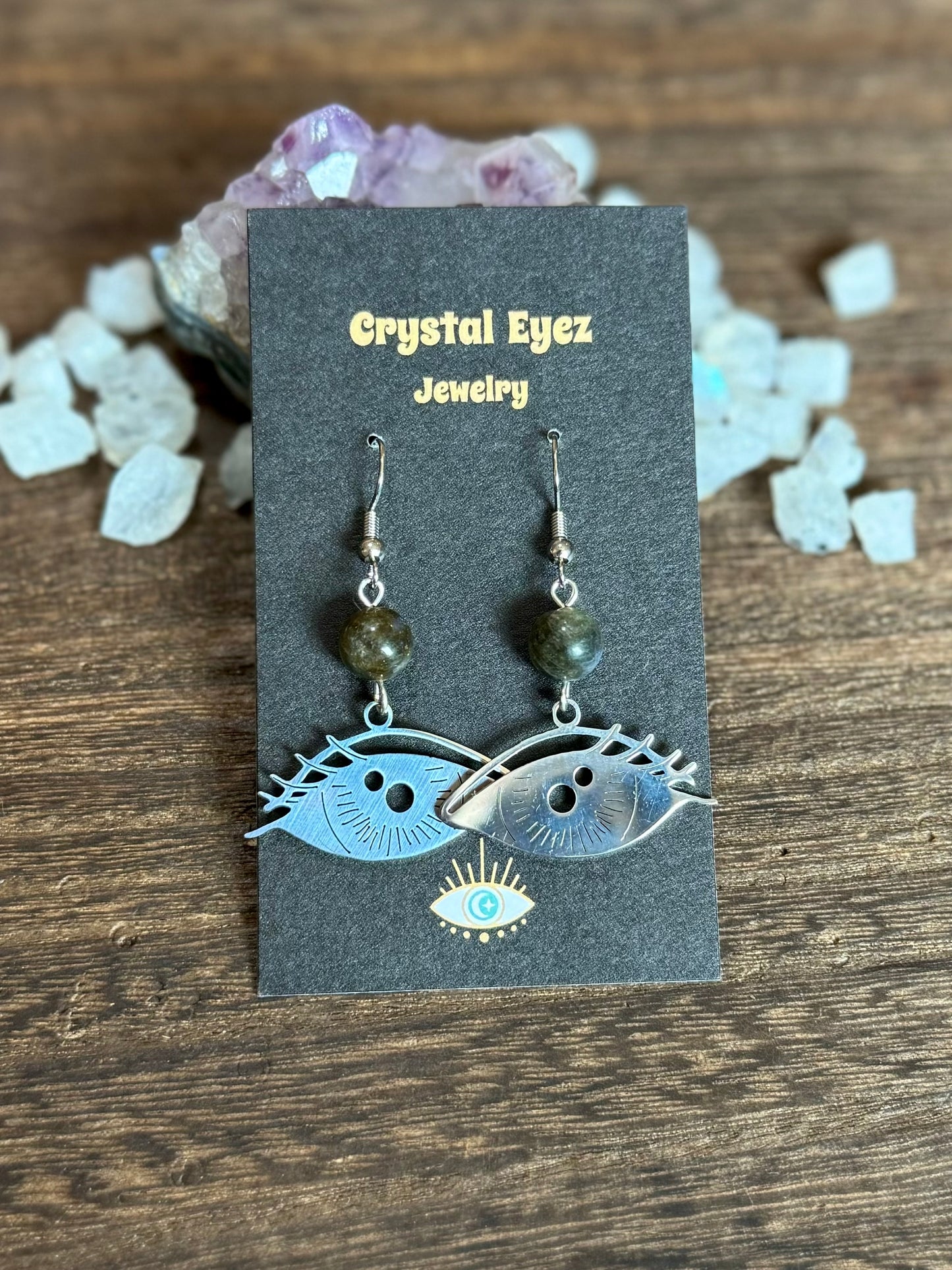 Realistic Eye Labradorite Earrings