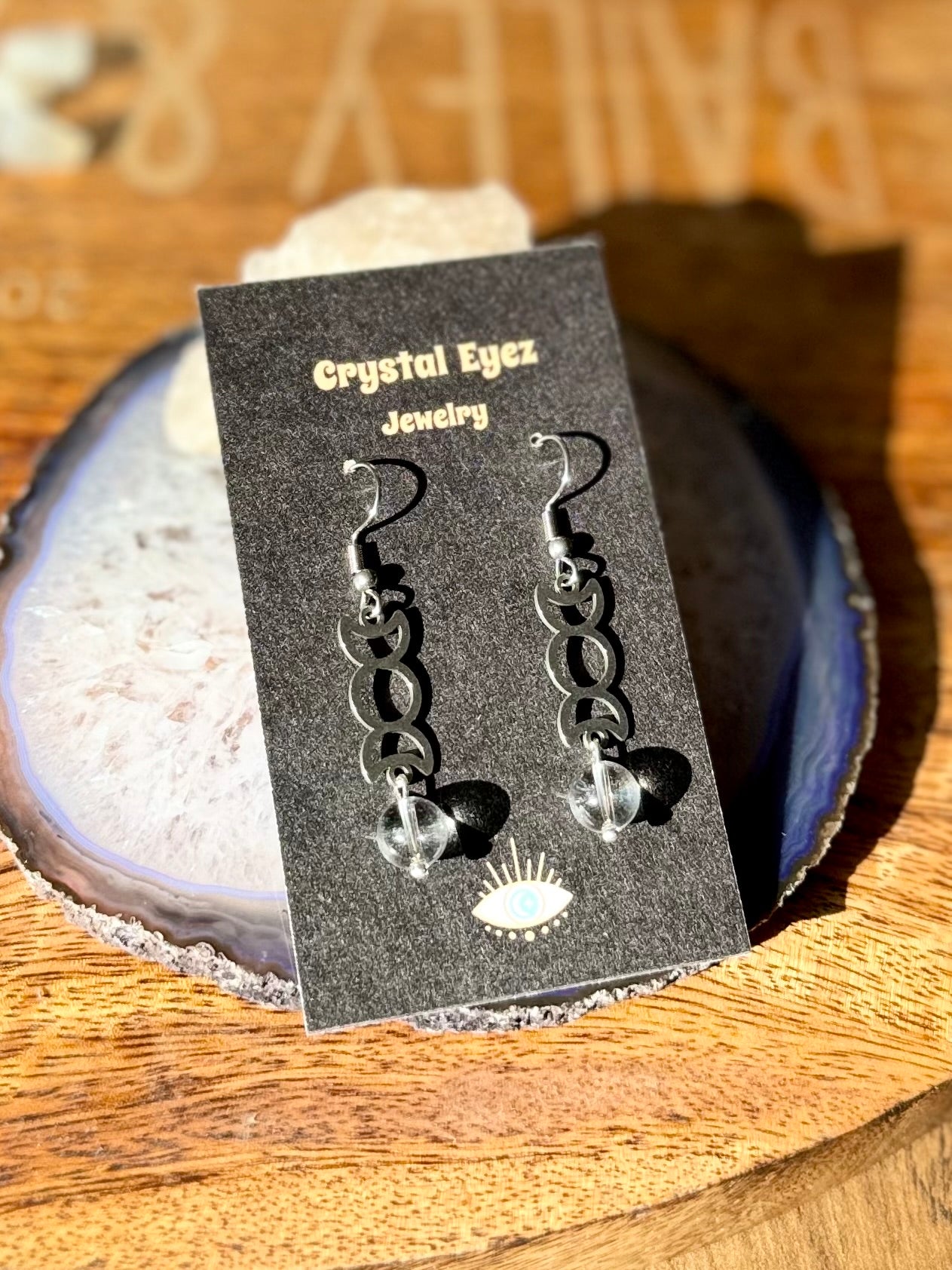 Moon Phase Quartz Earrings