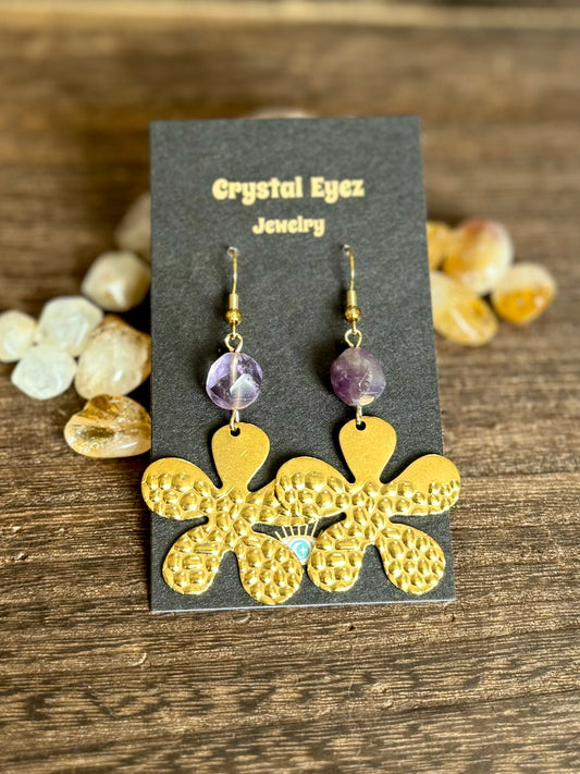 Groovy Amethyst Flower Earrings