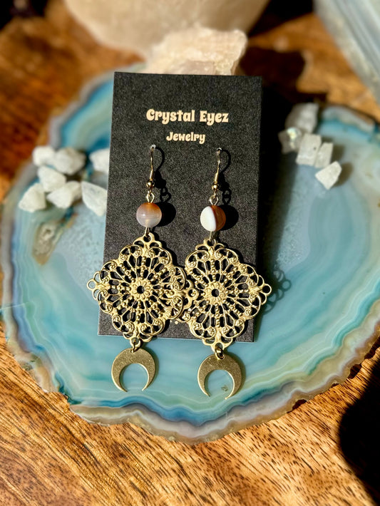 Vintage Brass Dangle Earrings