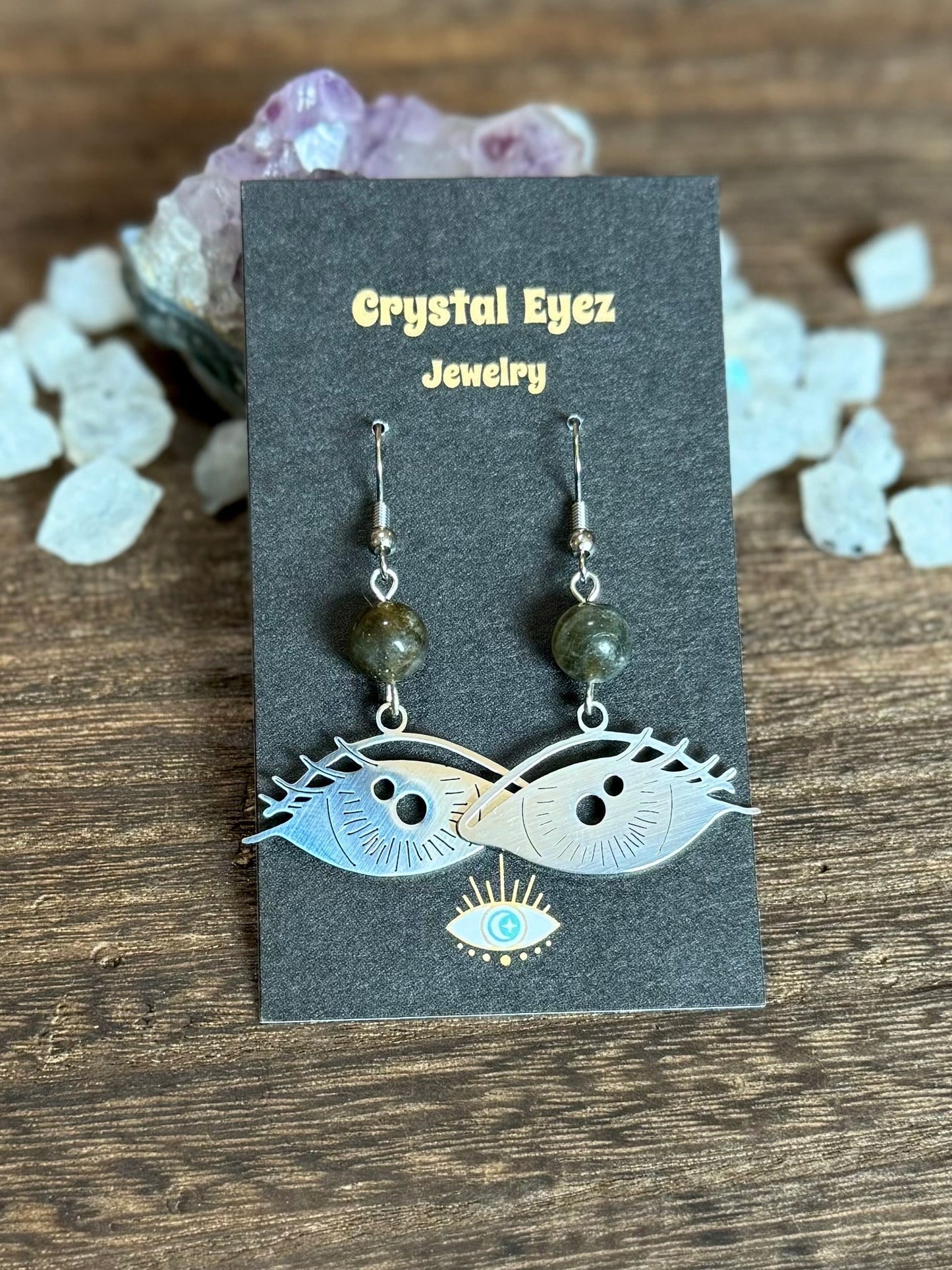 Realistic Eye Labradorite Earrings