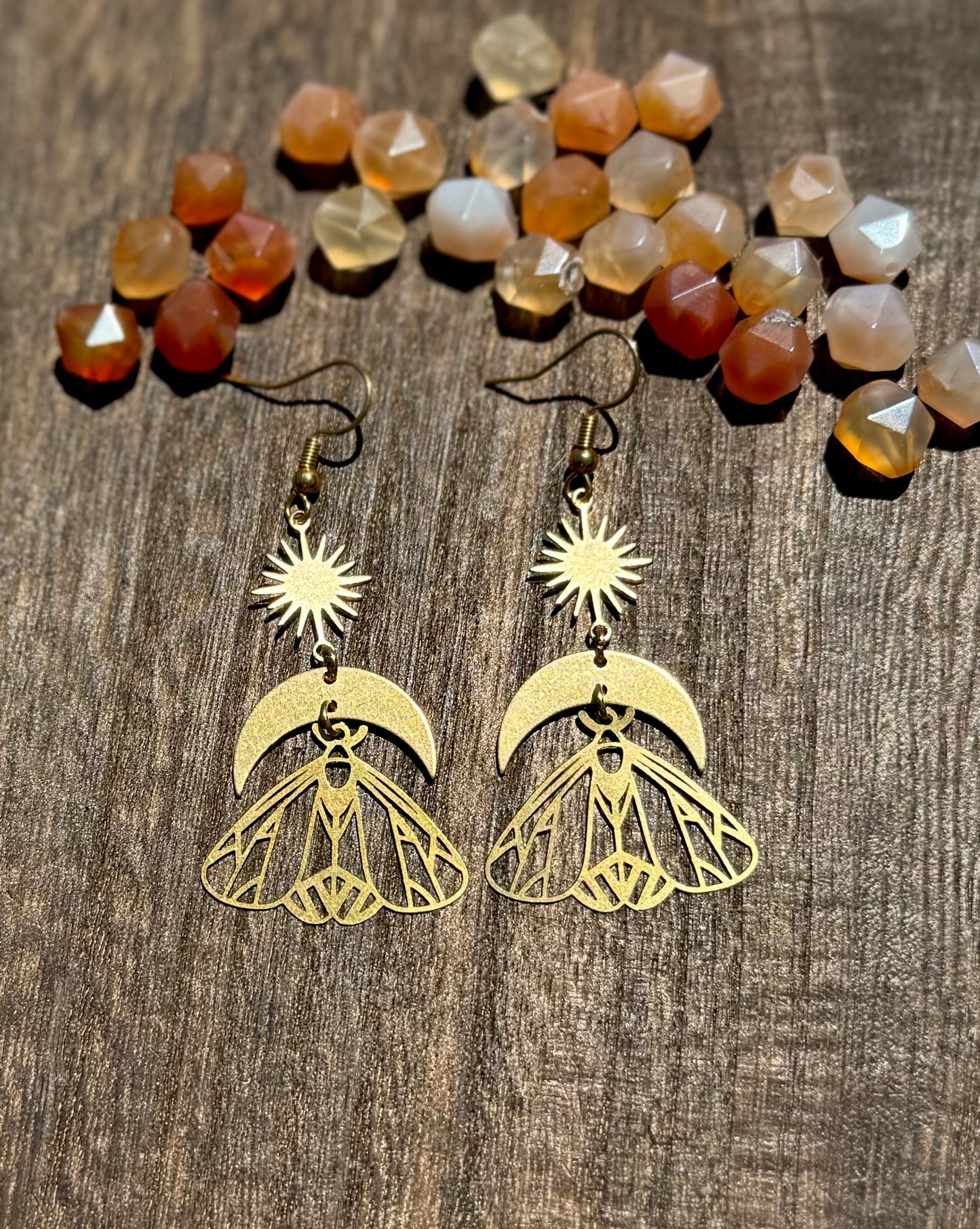 Moonlit Moth Earrings