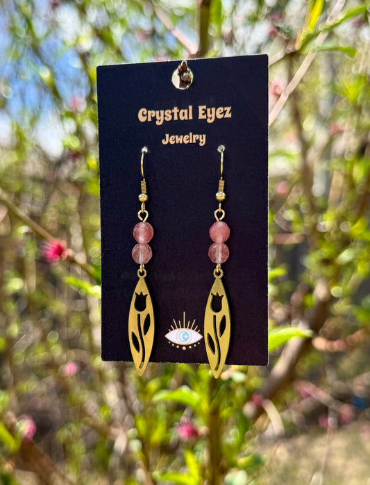 Gemstone Tulip Earrings