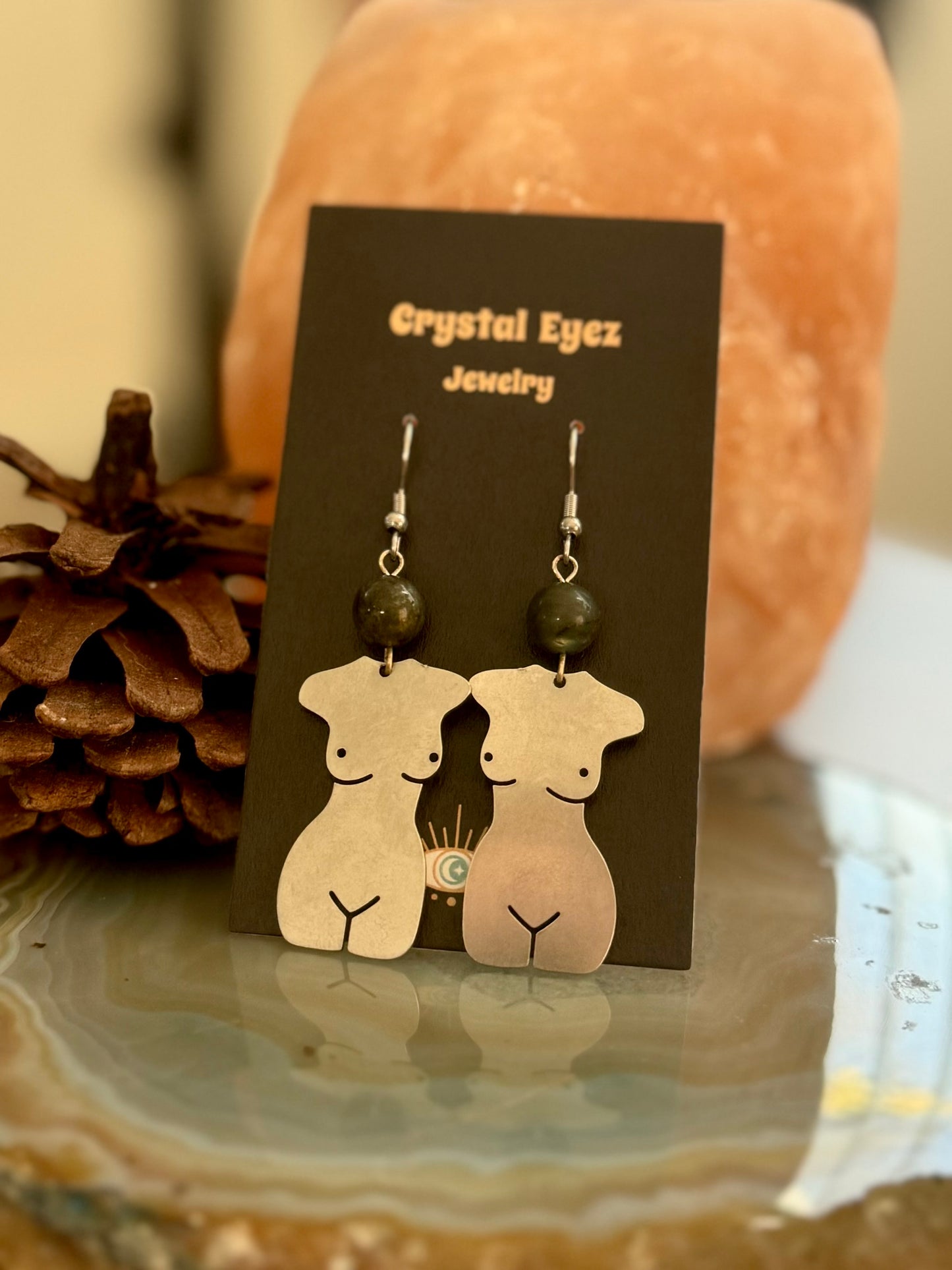 Woman’s Figure Crystal Earrings