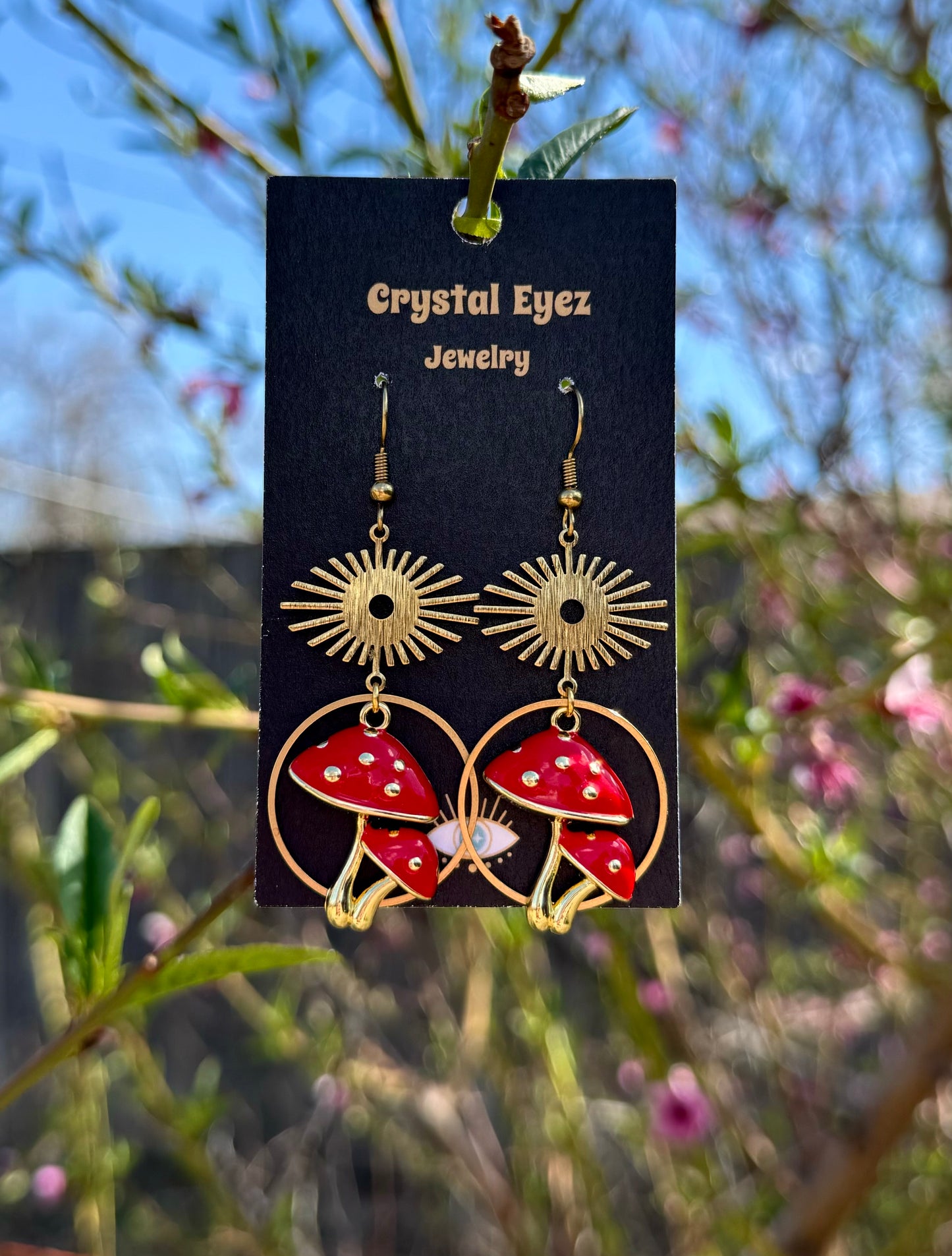 Mushroom Hoop Earrings