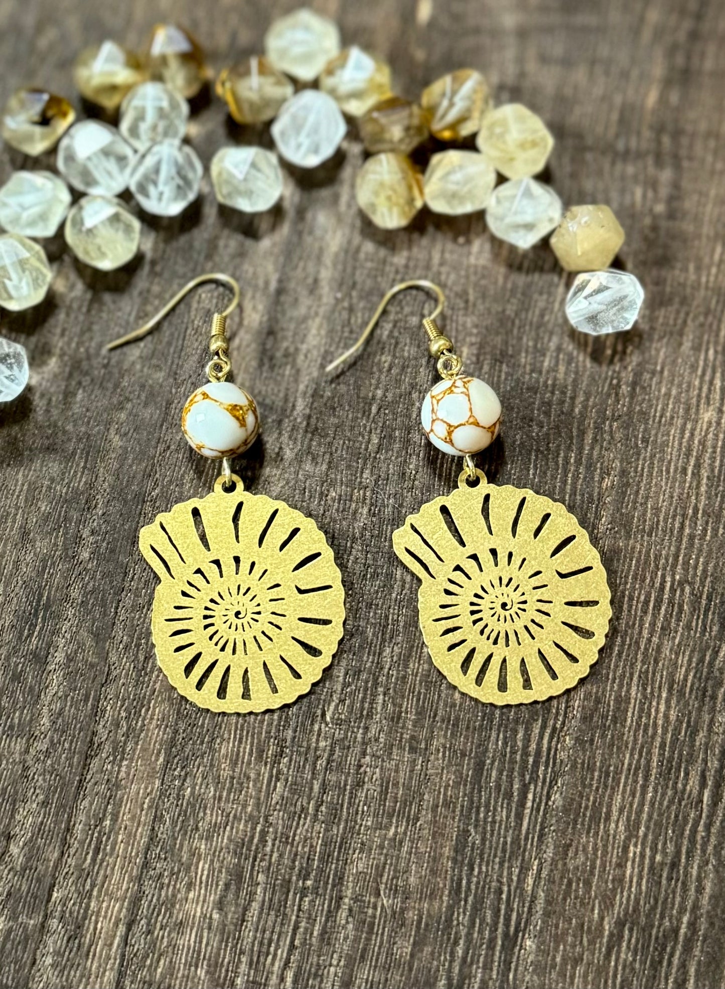 Ammonite Fossil Earrings