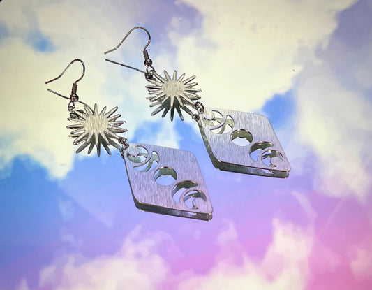 Silver Moon Phase Earrings