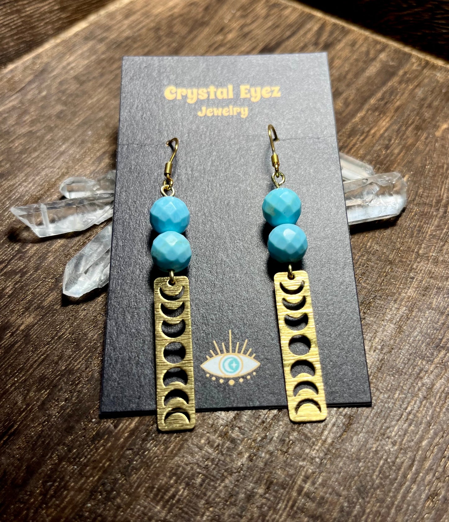 Turquoise Moon Phase Earrings