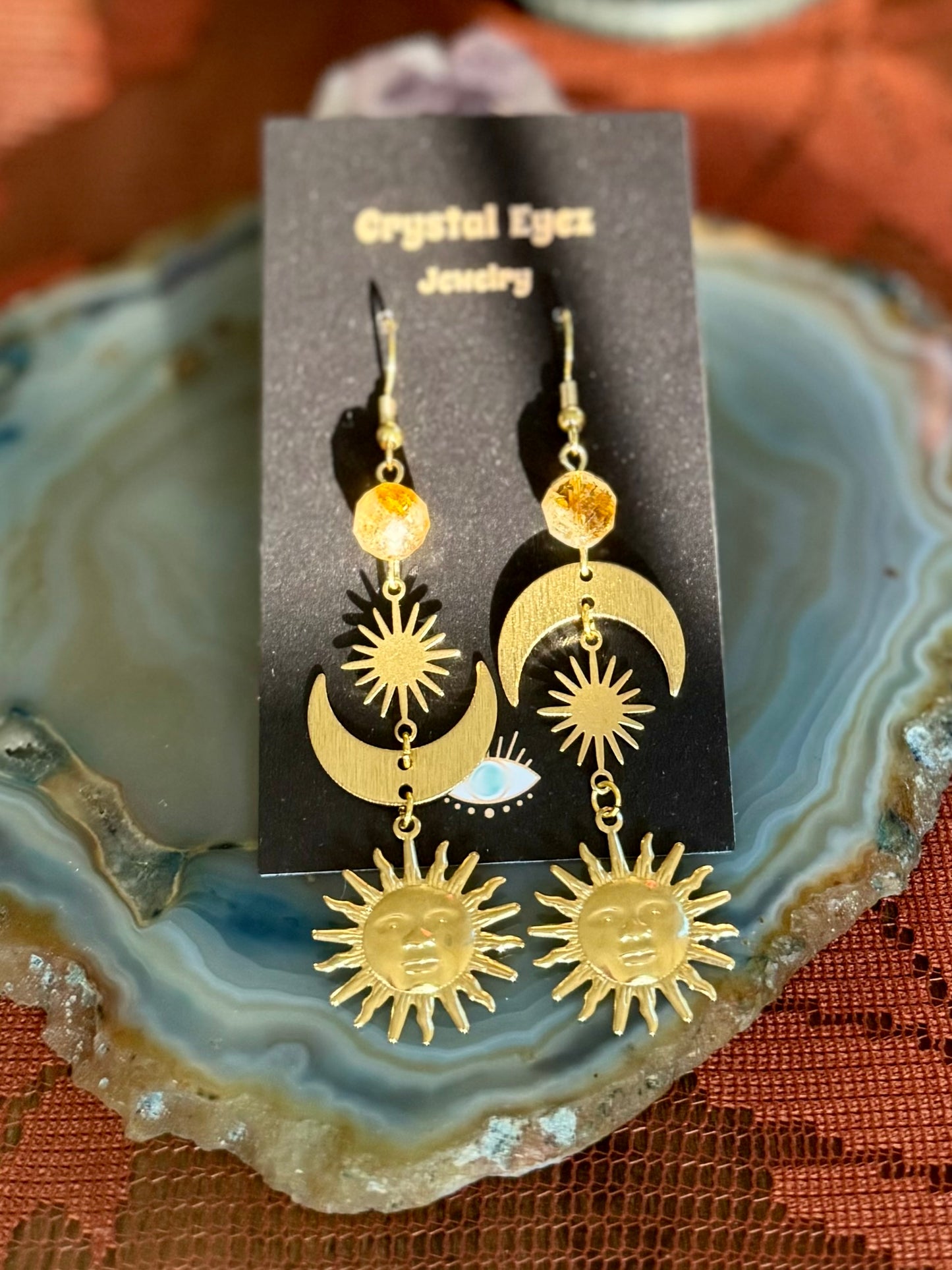 Citrine Sun Dangle Earrings