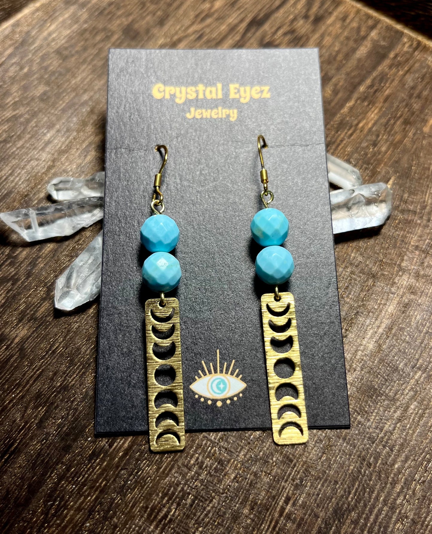 Turquoise Moon Phase Earrings