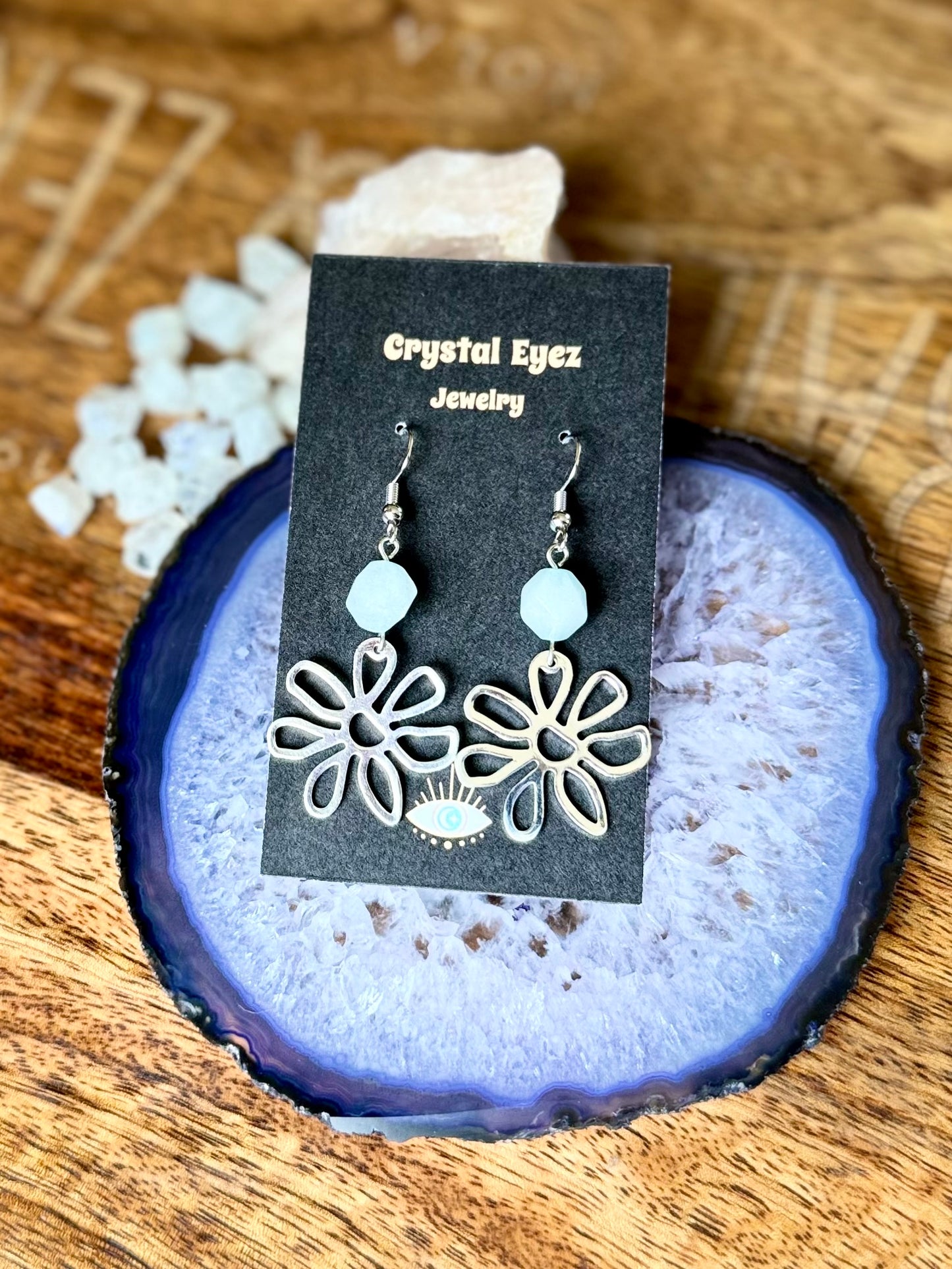 Blue Daisy Earrings