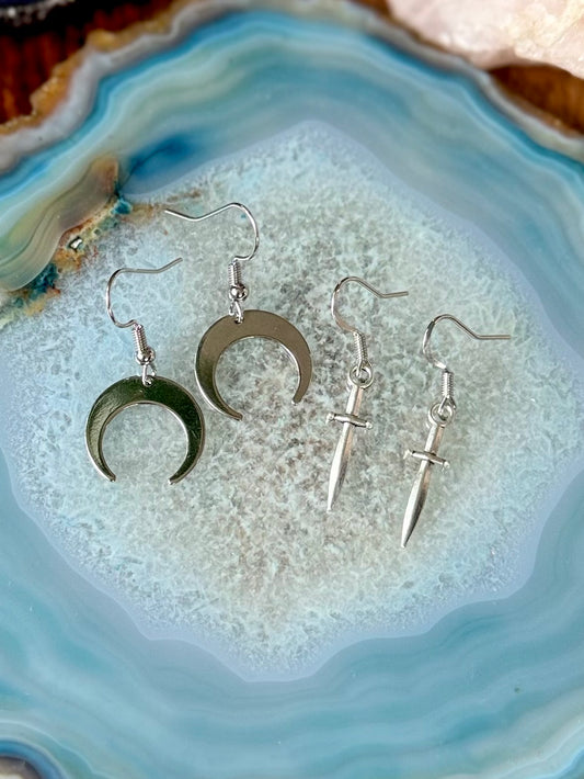 Silver Charm Earrings