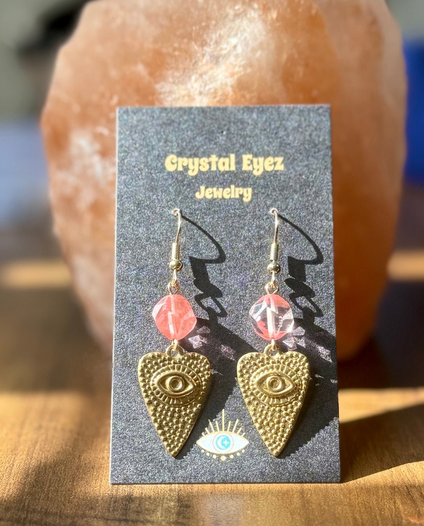 Heart’s Gaze Cherry Quartz Earrings