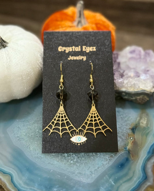 Spiderweb Crystal Earrings