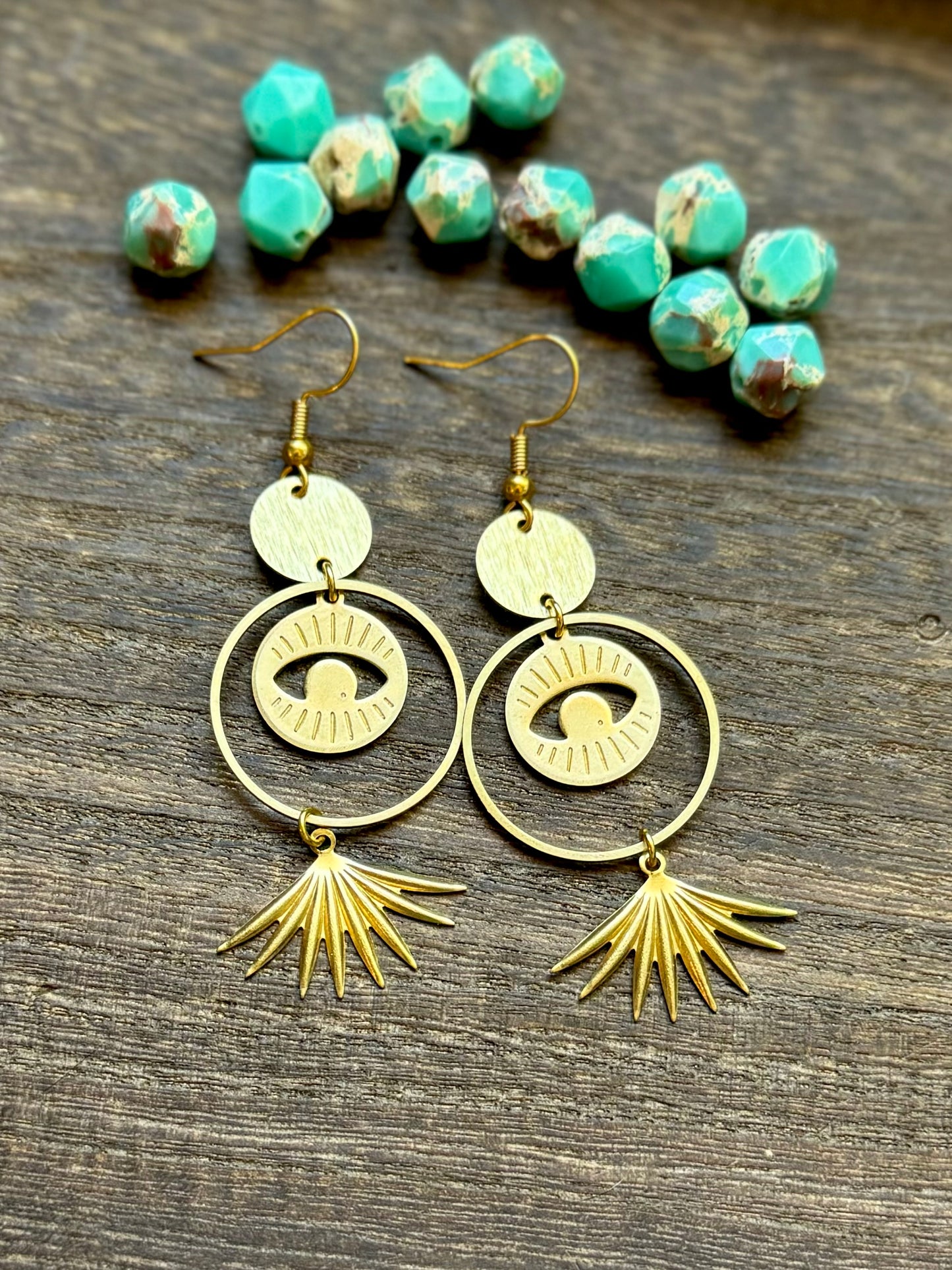 Eye Dangle Hoop Earrings