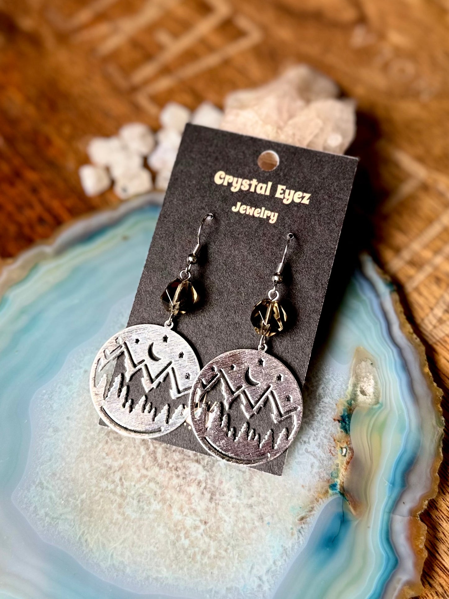 Mountain Scenery in Silver Earrings