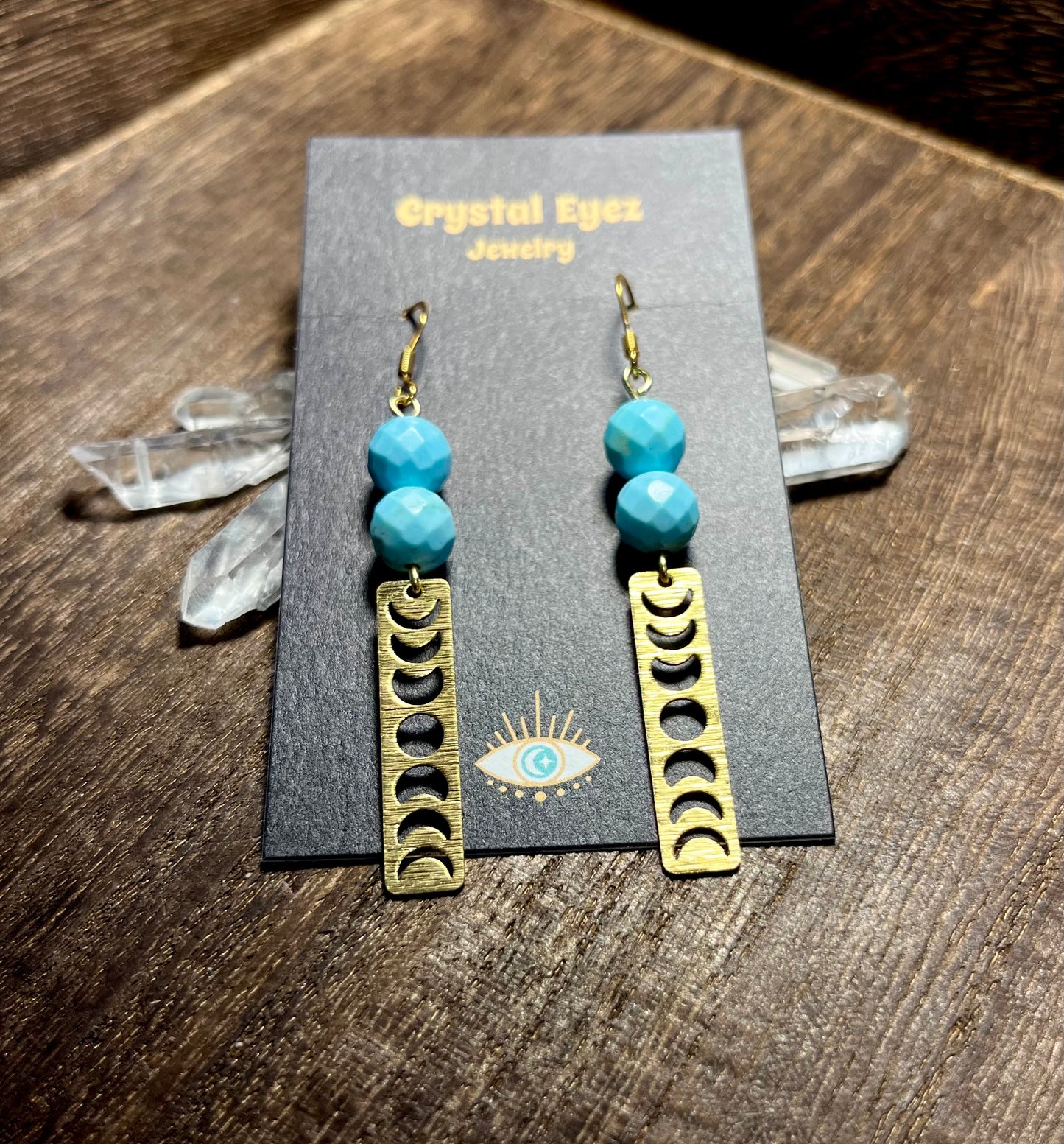 Turquoise Moon Phase Earrings