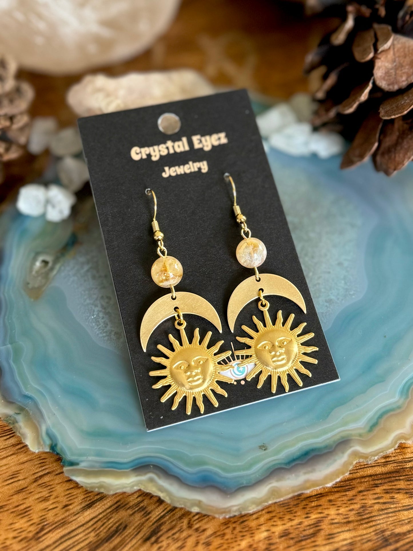 Celestial Citrine Sun Earrings