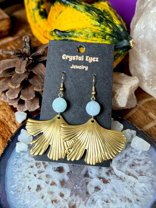 Ginkgo Leaf Statement Earrings