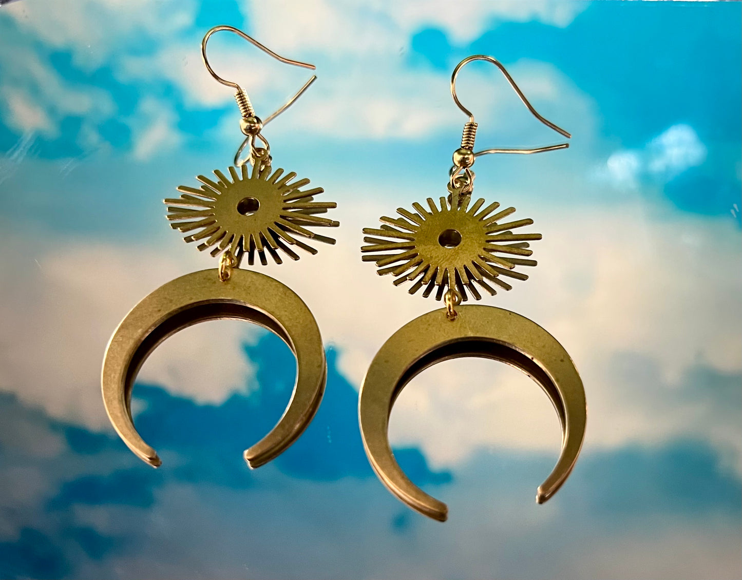 Sunburst Moon Earrings