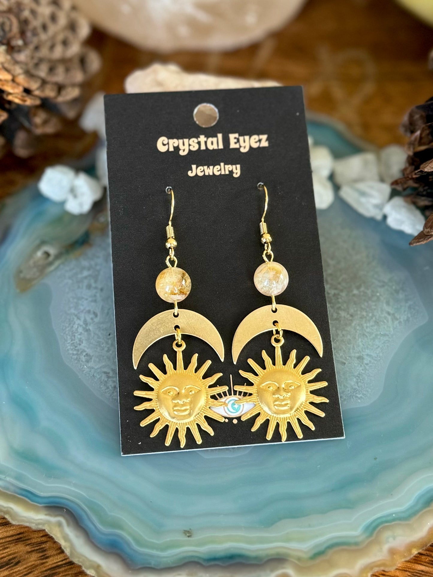 Celestial Citrine Sun Earrings