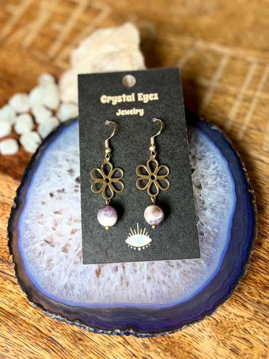 Amethyst Flower Earrings