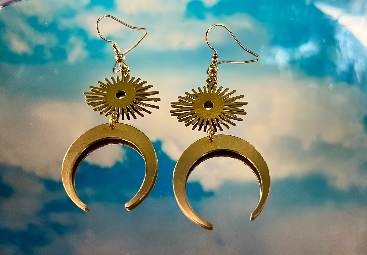 Sunburst Moon Earrings